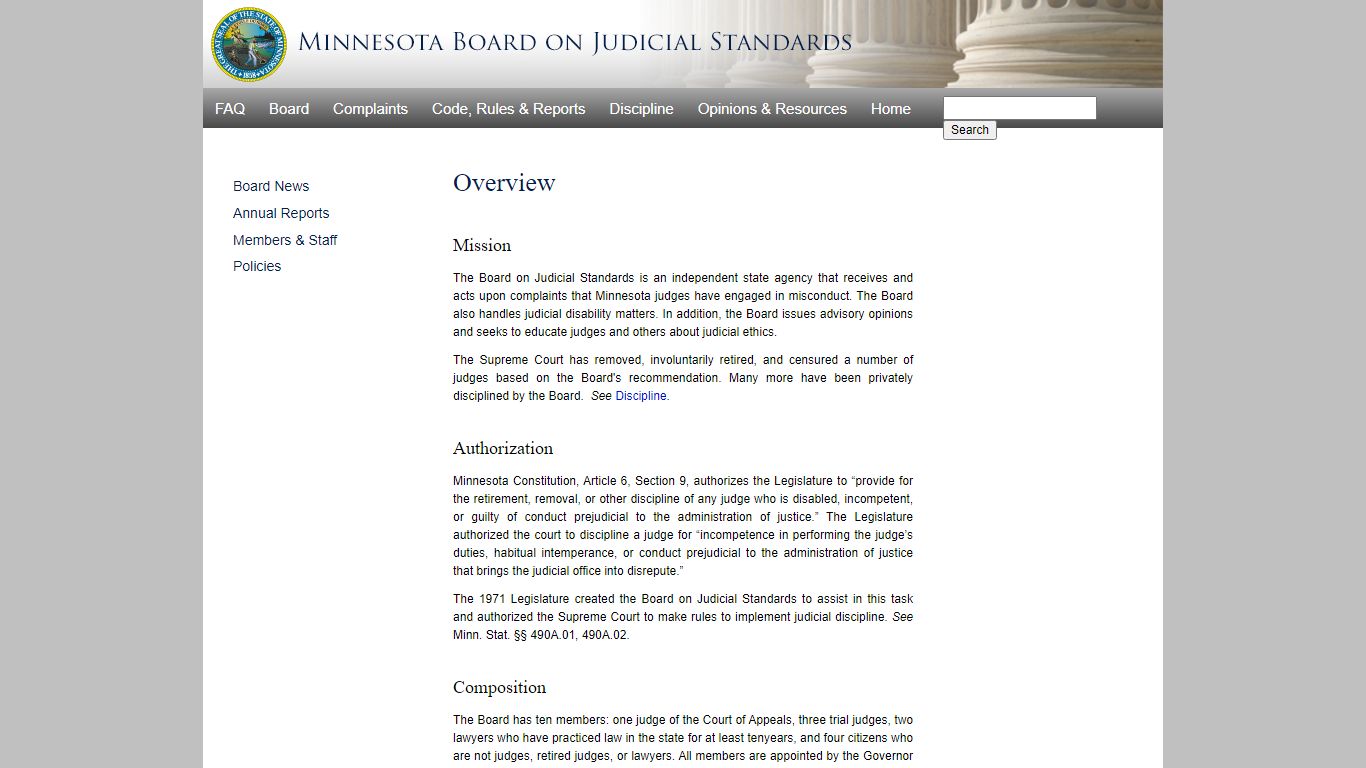 Minnesota Board on Judicial Standards | Board